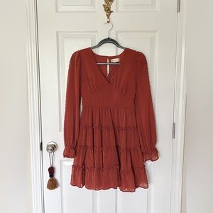Rust colored tiered dress | Altar’d State